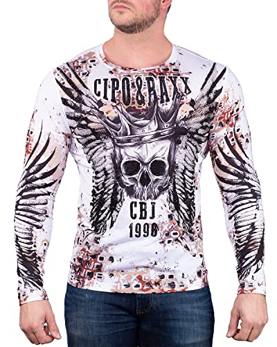 Cipo & Baxx Herren Longsleeve CL494-bans Weiß L von Cipo & Baxx