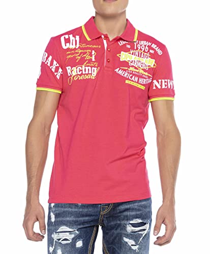 Cipo & Baxx Herren Poloshirt Classic Modern Casual Freizeit Kurzarm Shirt Polohemd T-Shirt Polo CT603 Pink S von Cipo & Baxx