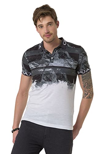 Cipo & Baxx Herren Poloshirt Marmor Design Shirt Kurzarm CT699 Anthracite S von Cipo & Baxx