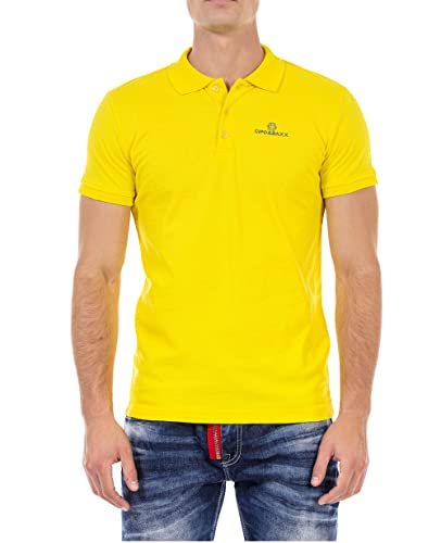 Cipo & Baxx Herren Poloshirt T-Shirt Basic Baumwolle Kurzarm Baumwolle CT462 Gelb S von Cipo & Baxx