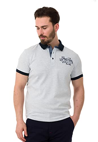 Cipo & Baxx Herren Poloshirt T-Shirt Knopfleiste Stickerei Kurzarm Baumwolle CT767 Hellblau XL von Cipo & Baxx