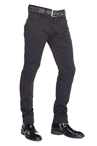 Cipo & Baxx Herren Schlichte Jeanshose Slim Fit Straight Denim Hose Regular Basic Black W31 L34 von Cipo & Baxx