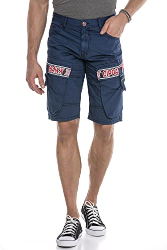 Cipo & Baxx Herren Shorts Bermuda Freizeit Kurze Hose Capri CK243 Dunkelblau W30 von Cipo & Baxx