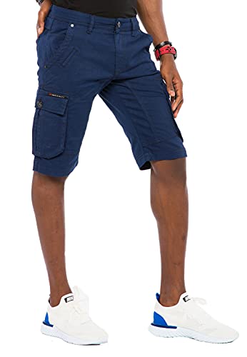 Cipo & Baxx Herren Shorts Capri Bermuda Kurze Hose Jeansshorts Cargotaschen Denim CK188 Dunkelblau 31 von Cipo & Baxx