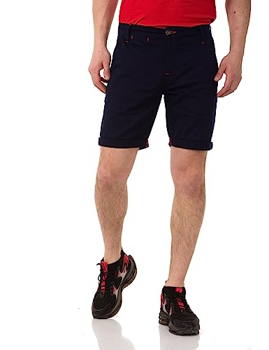 Cipo & Baxx Herren Shorts Chino Bermuda Kurzehose CK272 Dunkelblau W29 von Cipo & Baxx