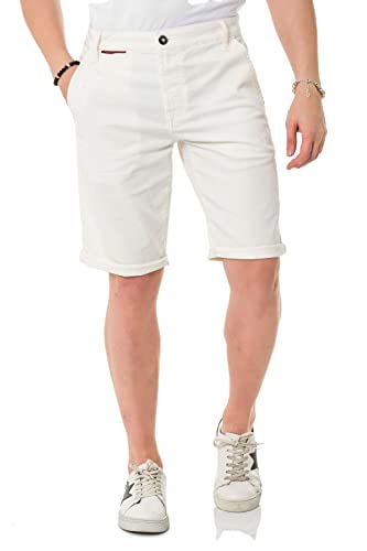 Cipo & Baxx Herren Shorts Chino Bermuda Kurzehose CK272 Weiß W30 von Cipo & Baxx