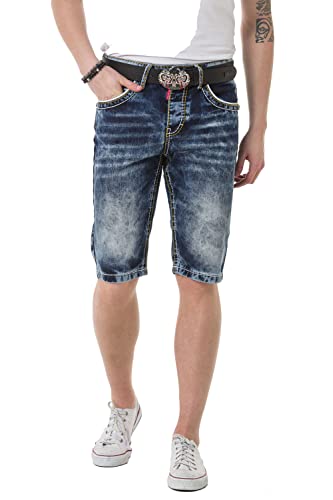 Cipo & Baxx Herren Shorts Kurze Hose Bermuda Denim Jeanshose Freizeitshorts CK268 Blau W34 von Cipo & Baxx