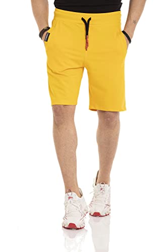 Cipo & Baxx Herren Shorts Kurze Hose Sweat-Pants Bermuda Capri Freizeithose CK271 Gelb XXL von Cipo & Baxx