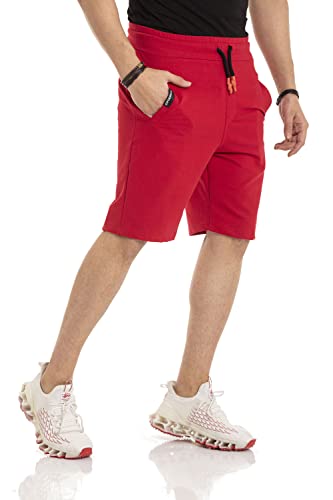 Cipo & Baxx Herren Shorts Kurze Hose Sweat-Pants Bermuda Capri Freizeithose CK271 Rot M von Cipo & Baxx