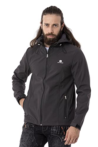 Cipo & Baxx Herren Softshell Jacke Funktionsjacke Übergangsjacke Kapuze CJ285 Anthracite XXL von Cipo & Baxx
