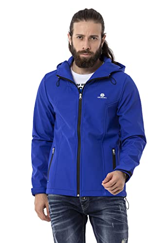 Cipo & Baxx Herren Softshell Jacke Funktionsjacke Übergangsjacke Kapuze CJ285 Blau XL von Cipo & Baxx