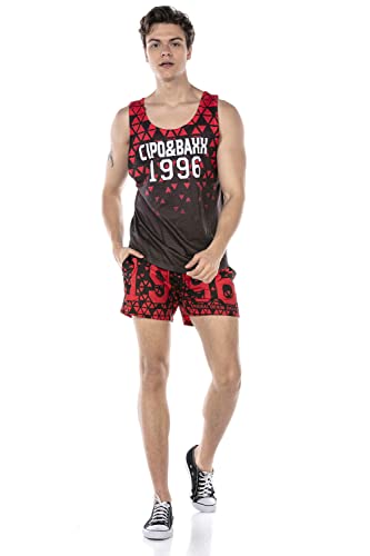 Cipo & Baxx Herren Sommerset Badehose Shirt Shorts Trägertop Prints CUK247 Rot XXL von Cipo & Baxx