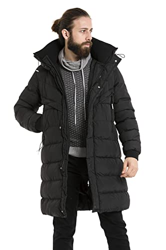 Cipo & Baxx Herren Steppjacke Mantel Winterjacke Lang Parka CM213 Schwarz S von Cipo & Baxx