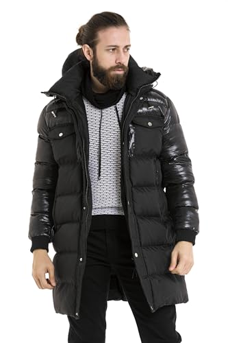 Cipo & Baxx Herren Steppjacke Mantel Winterjacke Lang Parka Mantel CM209 Schwarz XXL von Cipo & Baxx