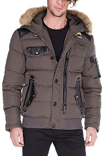 Cipo & Baxx Herren Steppjacke Winterjacke Jacke Kapuzenjacke Parka Mantel Winter Jacke Khaki M von Cipo & Baxx