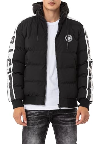 Cipo & Baxx Herren Steppjacke Winterjacke Kapuzenjacke Outdoorjacke Jacke Parka CM222 Schwarz S von Cipo & Baxx