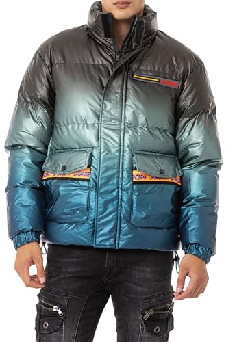 Cipo & Baxx Herren Steppjacke Winterjacke Outdoor Farbverlauf Daunenjacke CM221 Blau XL von Cipo & Baxx