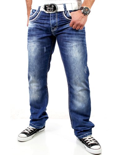 Cipo & Baxx Herren Straight Fit Jeans Simba blau W 32 L 34 von Cipo & Baxx