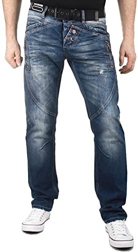 Cipo & Baxx Herren Straight Jeans C44017 (Blau, 32) von Cipo & Baxx