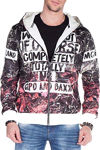 Cipo & Baxx Herren Sweatjacke Kapuzenpullover Übergangsjacke Allover Premium Jacke Sweater Schwarz M von Cipo & Baxx