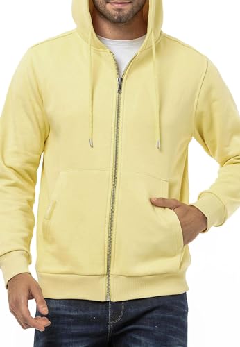Cipo & Baxx Herren Sweatjacke Sweatshirt Basic Kapuzenpullover Reißverschluss Sweat CL556 Gelb XXL von Cipo & Baxx