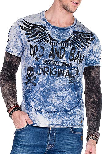 Cipo & Baxx Herren Sweatshirt Longsleeve Langarmshirt Sweat Pullover Sweater Indigo Gr.XXL von Cipo & Baxx