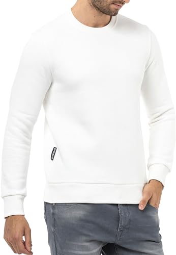 Cipo & Baxx Herren Sweatshirt Rundhalsausschnitt Basic Pullover Hoodie Sweater CL558 Ecru L von Cipo & Baxx