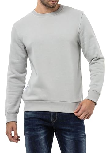 Cipo & Baxx Herren Sweatshirt CL558 Grau – Stylischer Pullover im Modernen Streetwear Look mit Rundhals & Print – Bequemer Sweater für Alltag, Freizeit & Party - CL558 Grau L von Cipo & Baxx