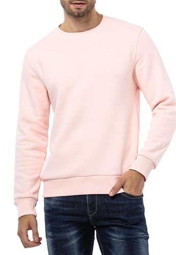 Cipo & Baxx Herren Sweatshirt Rundhalsausschnitt Basic Pullover Hoodie Sweater CL558 Pink L von Cipo & Baxx