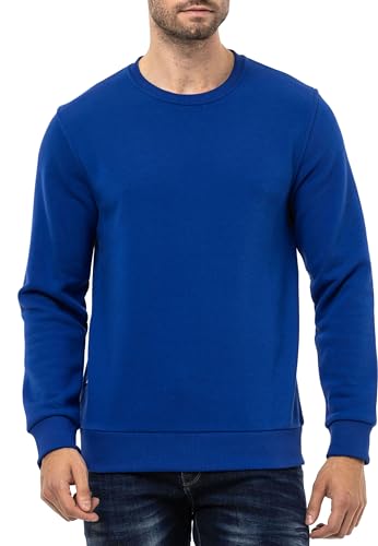 Cipo & Baxx Herren Sweatshirt Rundhalsausschnitt Basic Pullover Hoodie Sweater CL558 Saxeblau L von Cipo & Baxx