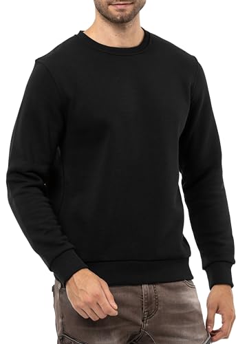 Cipo & Baxx Herren Sweatshirt Rundhalsausschnitt Basic Pullover Hoodie Sweater CL558 Schwarz L von Cipo & Baxx