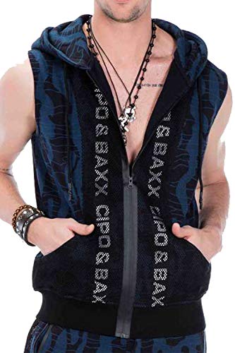 Cipo & Baxx Herren Sweatweste Sport Freizeit Kapuzenpullover Ärmellos Weste Tops mit Mustermix Dunkelblau XL Cipo & Baxx Herren Sweatweste Sport Freizeit Kapuzenpullover Ärmellos Weste Tops mit Mustermix Dunkelblau XL von Cipo & Baxx
