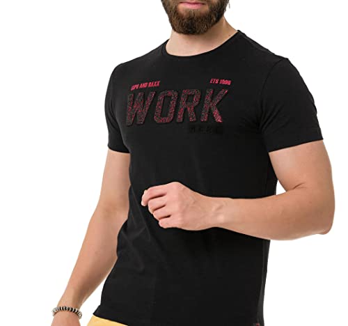 Cipo & Baxx Herren T-Shirt Design Shirt Kurzarm Freizeitshirt Baumwolle Rundhalskragen CT734 Schwarz XXL Cipo & Baxx Herren T-Shirt Design Shirt Kurzarm Freizeitshirt Baumwolle Rundhalskragen CT734 Schwarz XXL von Cipo & Baxx