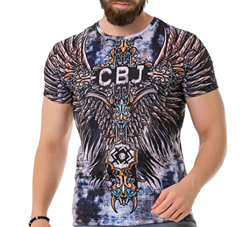 Cipo & Baxx Herren T-Shirt Digital Print Baumwolle Kurzarm CT719 Schwarz S von Cipo & Baxx