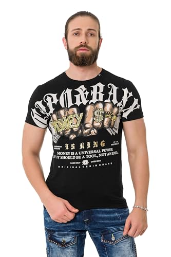 Cipo & Baxx Herren T-Shirt Freizeit Sommer T-Shirt CT714 Black XXL von Cipo & Baxx