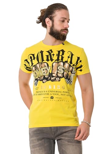 Cipo & Baxx Herren T-Shirt Freizeit Sommer T-Shirt CT714 Yellow M von Cipo & Baxx