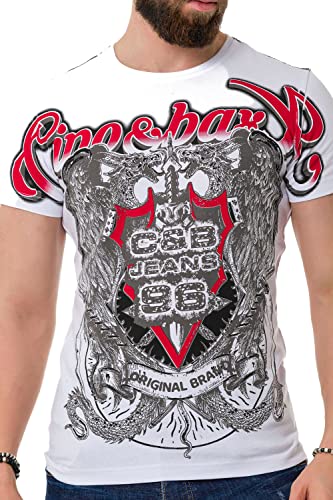 Cipo & Baxx Herren T-Shirt Freizeit Sommer T-Shirt CT716 White M von Cipo & Baxx