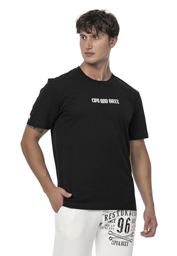 Cipo & Baxx Herren T-Shirt Freizeit Sommer T-Shirt CT787 Black XXL von Cipo & Baxx