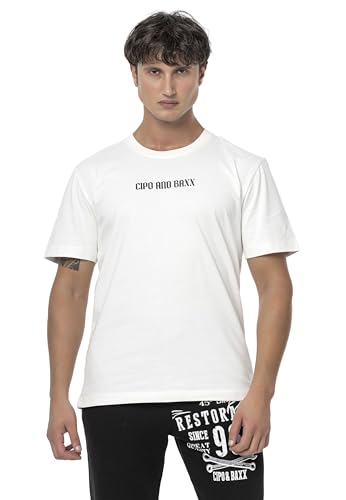 Cipo & Baxx Herren T-Shirt Freizeit Sommer T-Shirt CT787 Ecru XL von Cipo & Baxx