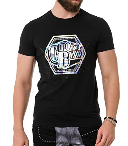 Cipo & Baxx Herren T-Shirt Glänzend Neondruck Strasssteinen Kurzarm CT720 Schwarz M Cipo & Baxx Herren T-Shirt Glänzend Neondruck Strasssteinen Kurzarm CT720 Schwarz M von Cipo & Baxx