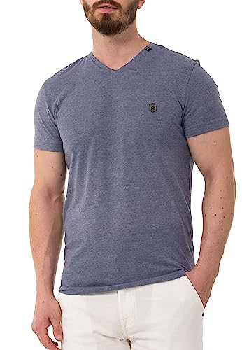 Cipo & Baxx Herren T-Shirt V-Neck Shirt Kurzarm Basic Baumwolle V-Ausschnitt CT773 Blau XL von Cipo & Baxx