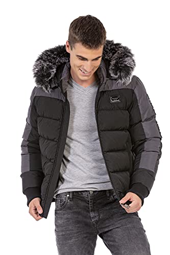 Cipo & Baxx Herren Winterjacke Kapuzenjacke Outdoor Jacke CM182 Schwarz XXL von Cipo & Baxx