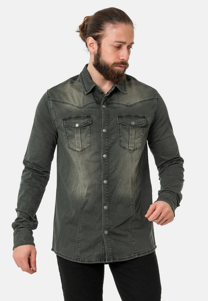 Cipo & Baxx Jeanshemd mit Button Down-Knöpfen von Cipo & Baxx