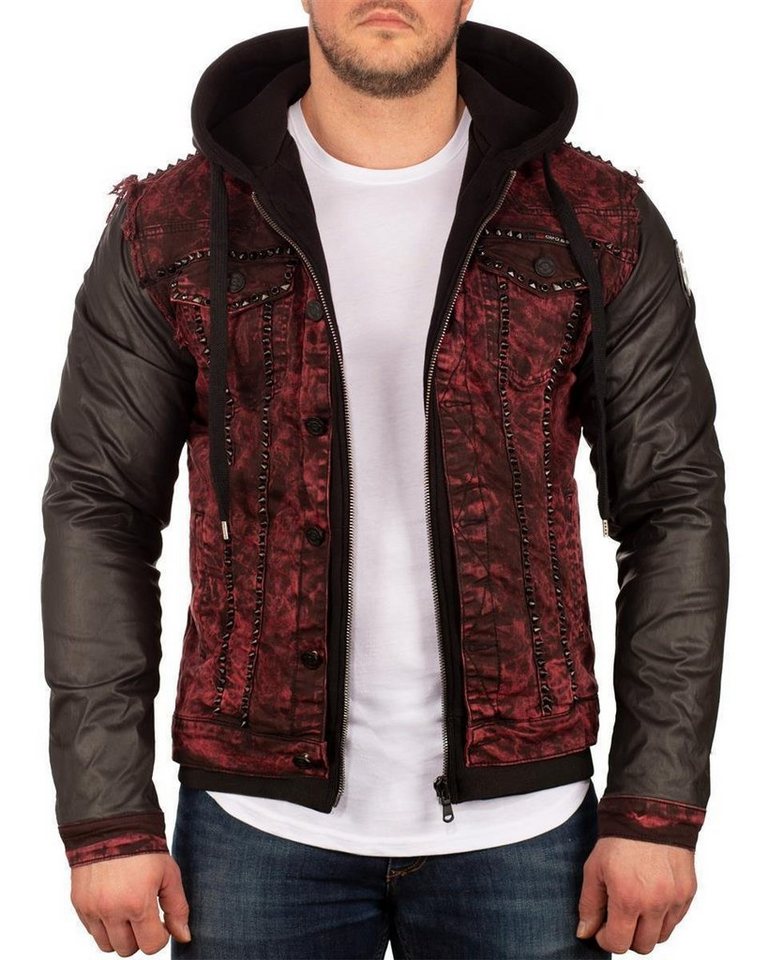 Cipo & Baxx Jeansjacke Herren Kapuzen Sweatjacke BA-CJ259 Nieten und Strasssteine von Cipo & Baxx