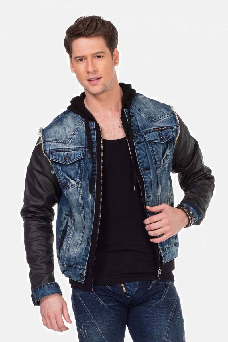 Cipo & Baxx Jeansjacke "Jacke" ohne Kapuze mit Metall Patch am Oberarm, C-1290 von Cipo & Baxx