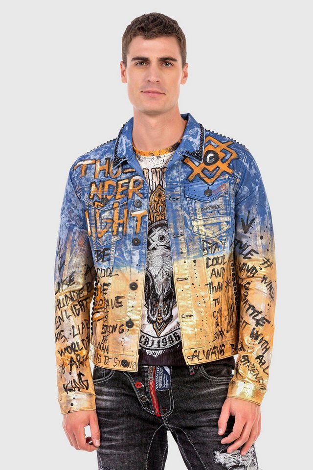 Cipo & Baxx Jeansjacke Jacke mit coolem Allover-Motiv von Cipo & Baxx