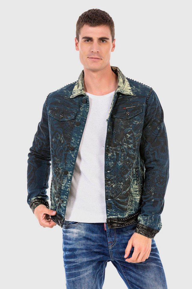 Cipo & Baxx Jeansjacke Jacke mit Allover-Print von Cipo & Baxx