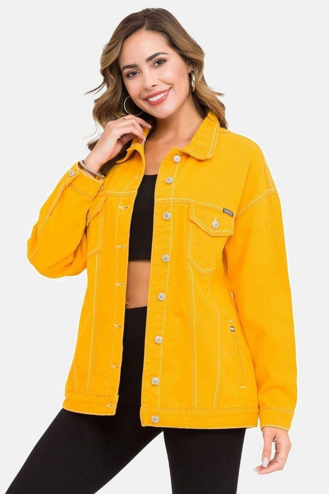Cipo & Baxx Jeansjacke Jeansjacke mit stylischen auffälligen Elementen, WJ211 von Cipo & Baxx