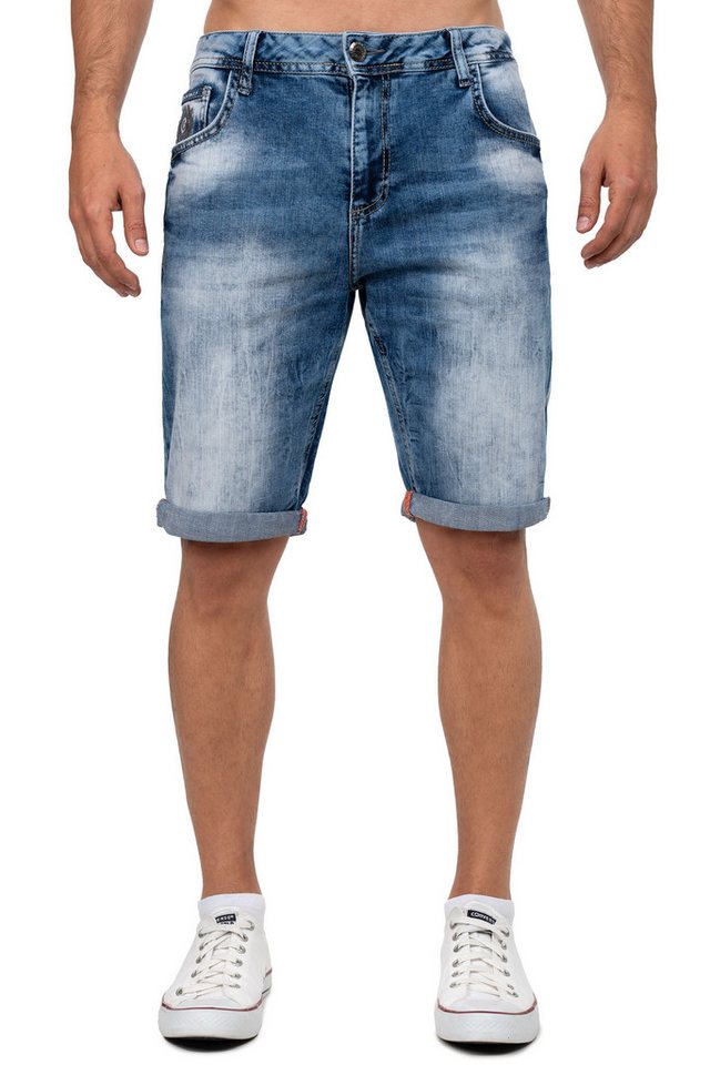 Cipo & Baxx Jeansshorts Herren Regular Fit Kurze Hose Stonewashed BA-CK266 Markenstickerei auf der Gesäßtasche von Cipo & Baxx