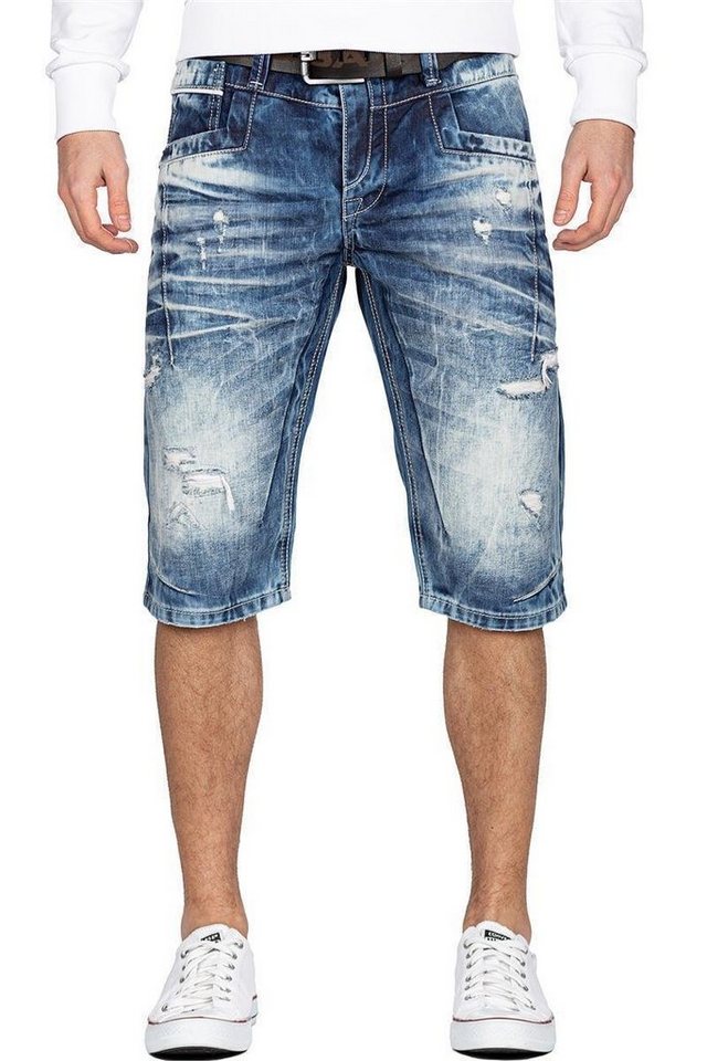 Cipo & Baxx Jeansshorts Herren Kurze Hose 20CB13-BANS mit destroyed Effekten von Cipo & Baxx